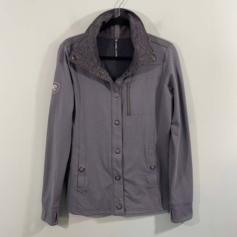 Kuhl Women Grey Cotten Blend Snap Front Closure Krush Jacket Size M
